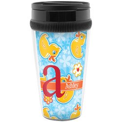 Rubber Duckies & Flowers Acrylic Travel Mug without Handle (Personalized)