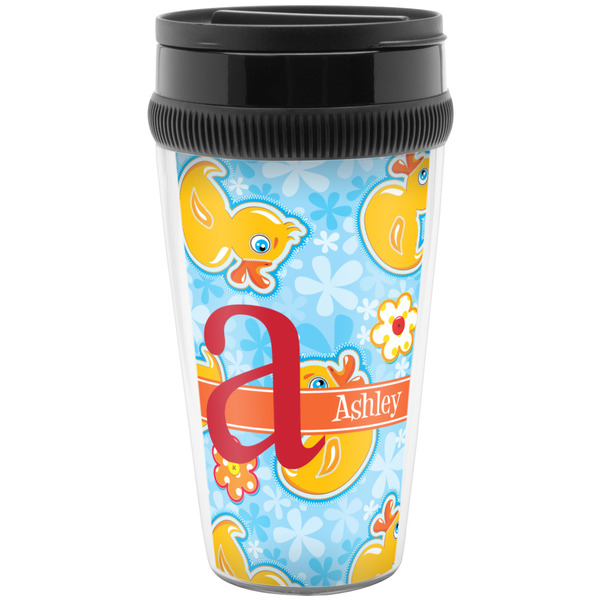 Custom Rubber Duckies & Flowers Acrylic Travel Mug without Handle (Personalized)
