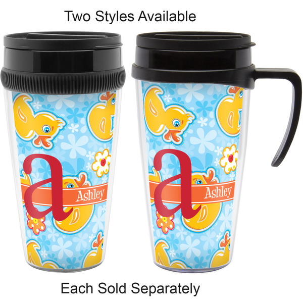 Rubber Duckies & Flowers Travel Mugs - with & without Handle
