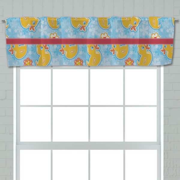 Rubber Duckies & Flowers Valance - Closeup on window