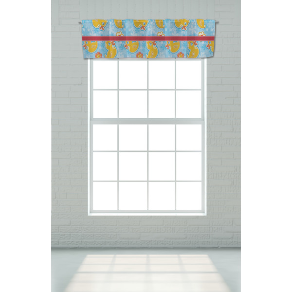 Rubber Duckies & Flowers Valance - On window