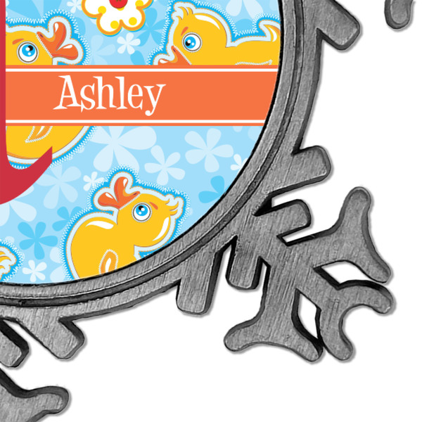 Rubber Duckies & Flowers Vintage Snowflake - Detail