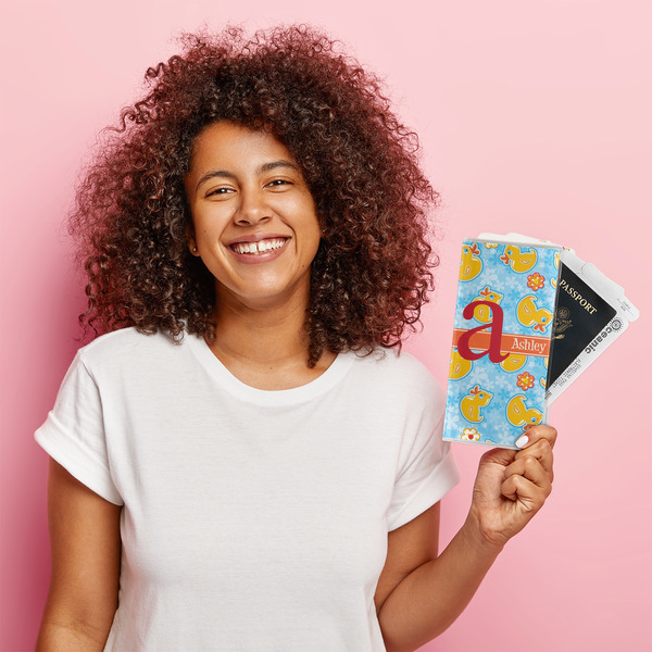 Rubber Duckies & Flowers Vinyl Document Holder - LIFESTYLE