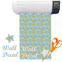 Rubber Duckies & Flowers Vinyl Sheet (Re-position-able)