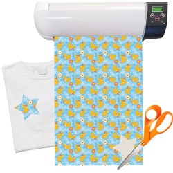 Rubber Duckies & Flowers Heat Transfer Vinyl Sheet (12"x18")