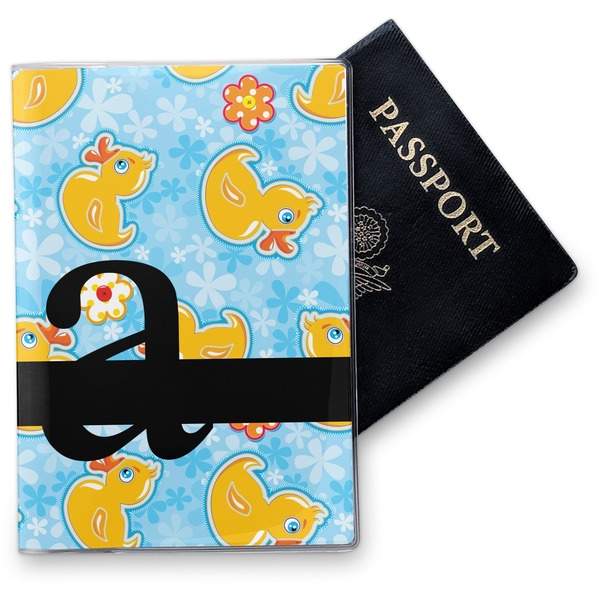 Custom Rubber Duckies & Flowers Vinyl Passport Holder (Personalized)