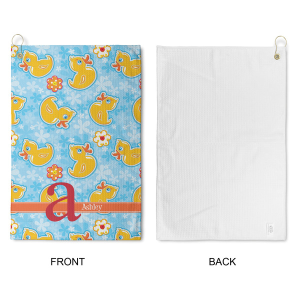 Rubber Duckies & Flowers Waffle Weave Golf Towel - Approval