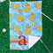 Rubber Duckies & Flowers Waffle Weave Golf Towel - In Context