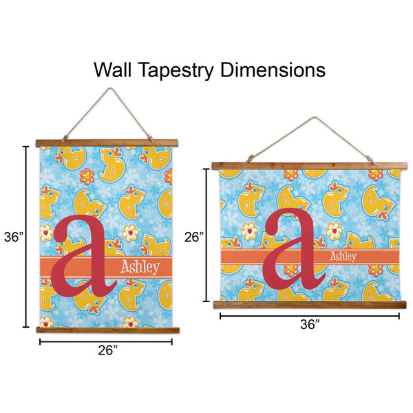 Rubber Duckies & Flowers Wall Hanging Tapestries - Parent/Sizing