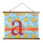Rubber Duckies & Flowers Wall Hanging Tapestry - Wide (Personalized)