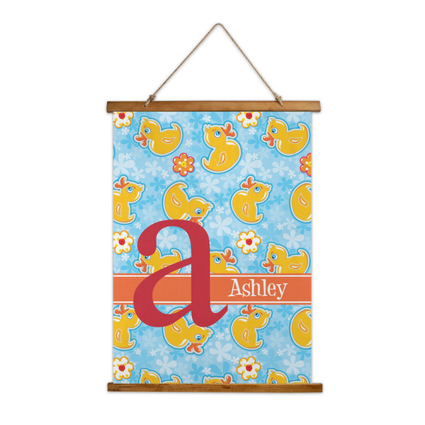Custom Rubber Duckies & Flowers Wall Hanging Tapestry - Tall (Personalized)