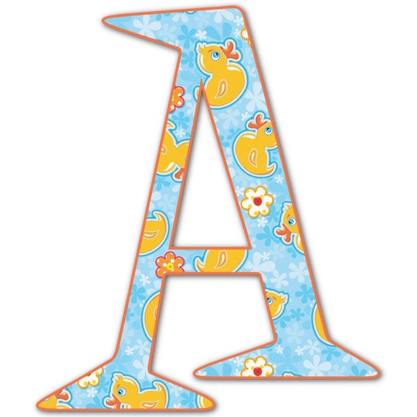 Custom Rubber Duckies & Flowers Letter Decal - Small (Personalized)