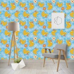 Rubber Duckies & Flowers Wallpaper & Surface Covering