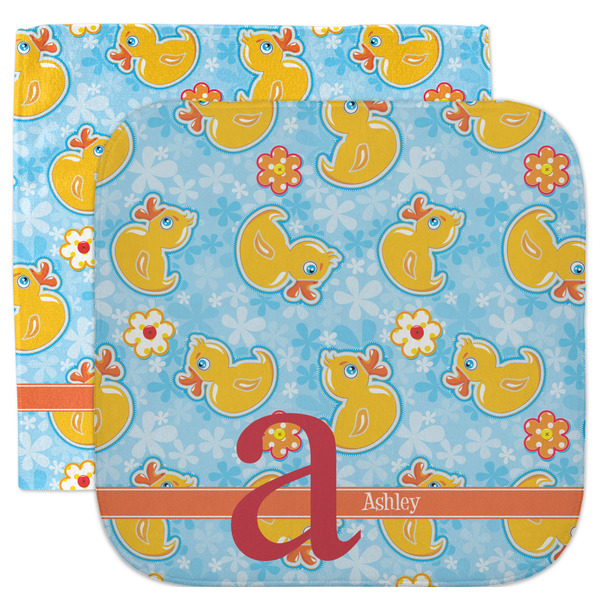 Custom Rubber Duckies & Flowers Facecloth / Wash Cloth (Personalized)