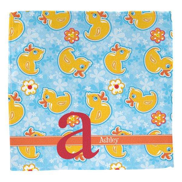 Rubber Duckies & Flowers Washcloth - Front - No Soap
