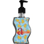 Rubber Duckies & Flowers Wave Bottle Soap / Lotion Dispenser (Personalized)