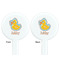Rubber Duckies & Flowers White Plastic 7" Stir Stick - Double Sided - Round - Front & Back