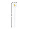 Rubber Duckies & Flowers White Plastic 7" Stir Stick - Round - Dimensions