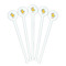 Rubber Duckies & Flowers White Plastic 7" Stir Stick - Round - Fan View