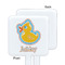 Rubber Duckies & Flowers White Plastic Stir Stick - Single Sided - Square - Approval