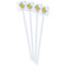 Rubber Duckies & Flowers White Plastic Stir Stick - Single Sided - Square - Front
