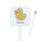 Rubber Duckies & Flowers Square Plastic Stir Sticks (Personalized)
