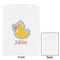 Rubber Duckies & Flowers White Treat Bag - Front & Back View