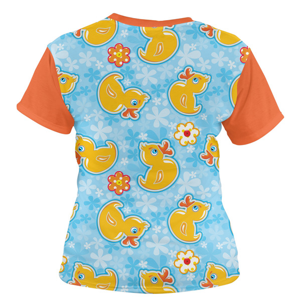 Rubber Duckies & Flowers Women's T-shirt Back