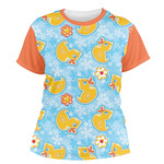 Rubber Duckies & Flowers Women's Crew T-Shirt - 2X Large
