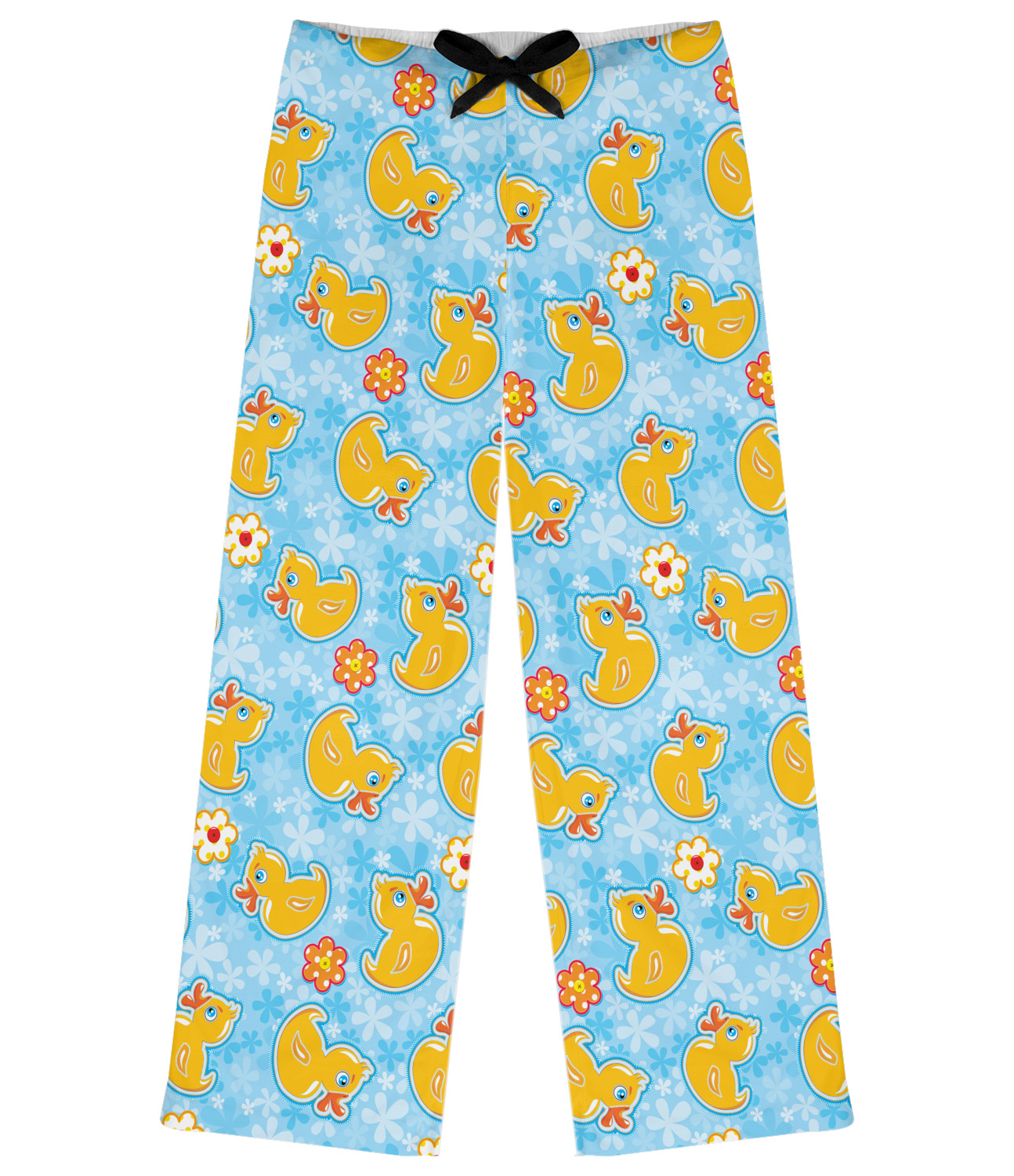 Custom Rubber Duckies & Flowers Womens Pajama Pants