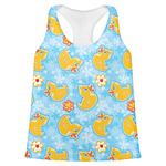 Rubber Duckies & Flowers Womens Racerback Tank Top - X Large