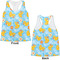 Rubber Duckies & Flowers Womens Racerback Tank Tops - Medium - Front and Back