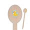 Rubber Duckies & Flowers Wooden Food Pick - Oval - Closeup