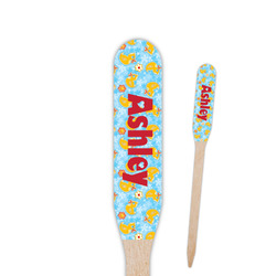 Rubber Duckies & Flowers Paddle Wooden Food Picks - Single Sided (Personalized)