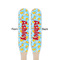 Rubber Duckies & Flowers Wooden Food Pick - Paddle - Double Sided - Front & Back