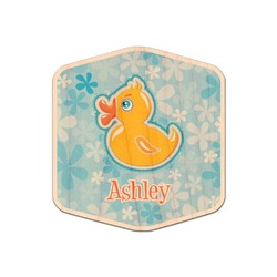 Rubber Duckies & Flowers Genuine Maple or Cherry Wood Sticker (Personalized)
