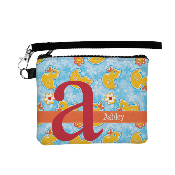 Custom Rubber Duckies & Flowers Wristlet ID Case w/ Name and Initial