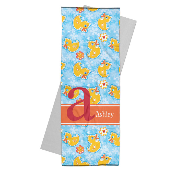 Custom Rubber Duckies & Flowers Yoga Mat Towel (Personalized)