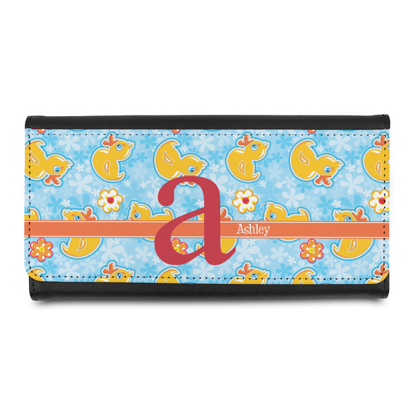 Custom Rubber Duckies & Flowers Leatherette Ladies Wallet (Personalized)