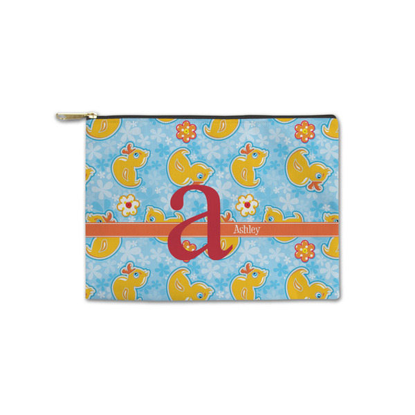Custom Rubber Duckies & Flowers Zipper Pouch - Small - 8.5"x6" (Personalized)