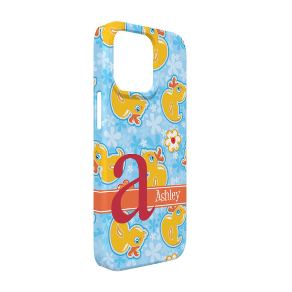 Custom Rubber Duckies & Flowers iPhone Case - Plastic - iPhone 13 (Personalized)