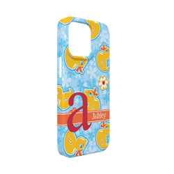 Rubber Duckies & Flowers iPhone Case - Plastic - iPhone 13 Mini (Personalized)