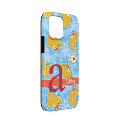 Rubber Duckies & Flowers iPhone Case - Rubber Lined - iPhone 13 Mini (Personalized)