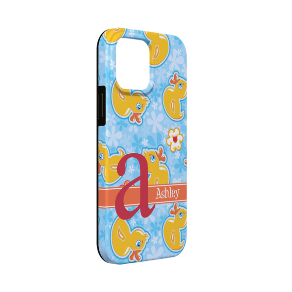 Custom Rubber Duckies & Flowers iPhone Case - Rubber Lined - iPhone 13 Mini (Personalized)