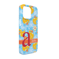 Rubber Duckies & Flowers iPhone Case - Plastic - iPhone 13 Pro (Personalized)