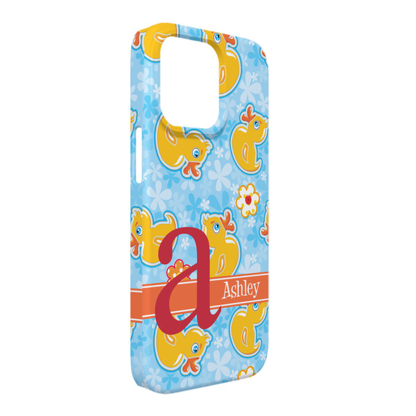 Custom Rubber Duckies & Flowers iPhone Case - Plastic - iPhone 13 Pro Max (Personalized)