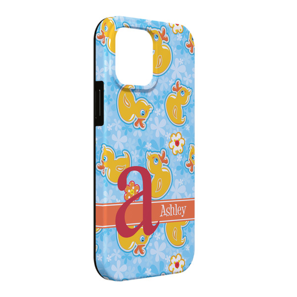 Custom Rubber Duckies & Flowers iPhone Case - Rubber Lined - iPhone 13 Pro Max (Personalized)