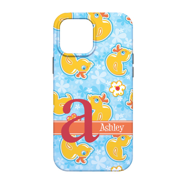 Rubber Duckies & Flowers iPhone 13 Tough Case - Back