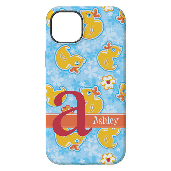 Rubber Duckies & Flowers iPhone 14 Plus Tough Case - Back