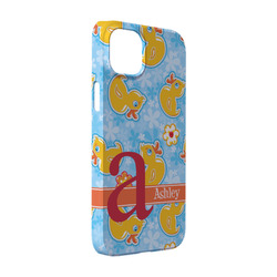 Rubber Duckies & Flowers iPhone Case - Plastic - iPhone 14 Pro (Personalized)